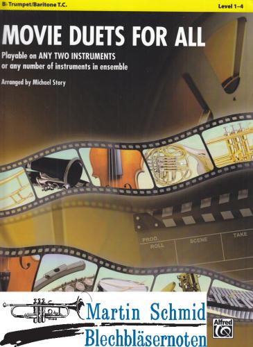 Product image of the product “Movie Duets For All (Solostimme - Trompete/Tenorhorn - kombinierbar mit anderen Instrumenten) ”