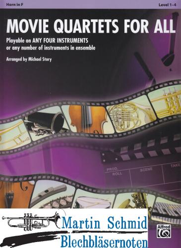 Product image of the product “Movie Quartet For All (Solostimme Horn in F - kombinierbar mit anderen Instrumenten) ”