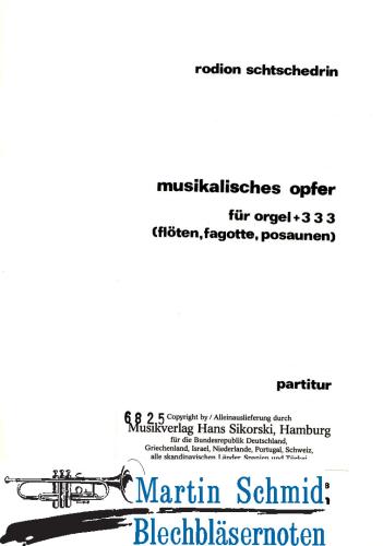 Product image of the product “Musikalisches Opfer (Orgel.3Pos.3Fl.3Fag) Partitur ”