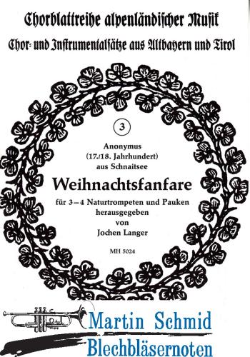 Artikelbild des Artikels “Weihnachtsfanfare für 3-4 Naturtrompeten und Pauke SpP “