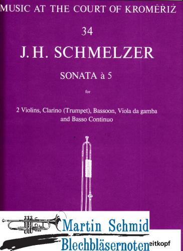 Product image of the product “Sonata à 5 (Trp.2Vl.Fag.Vla da Gamba.Bc)  (Musica Rara Antiquarisch) ”