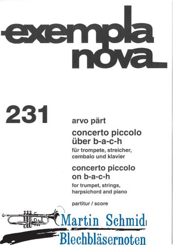 Product image of the product “Concertino piccolo über BACH (Trp.Str.Cembalo.Klav) Partitur ”