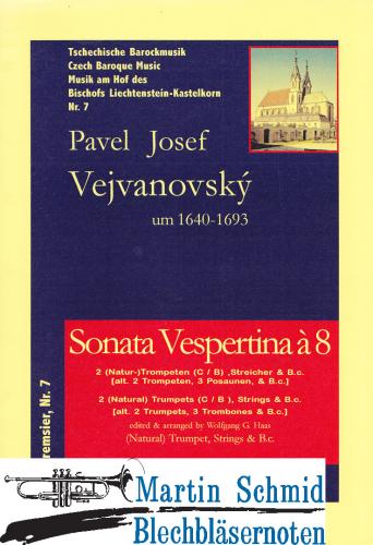 Product image of the product “Sonata Vespertina a 8 (2Trp.Streicher;2Trp.3Pos.Bc) ”