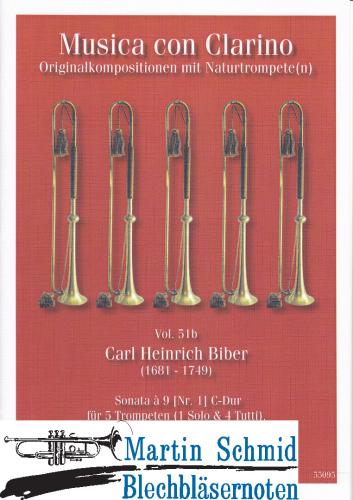 Product image of the product “Sonata à 9 (Nr.1) C-Dur (5Trompeten.Pauken.Orgel/Klavier) (Collection Arne Thielemann) ”