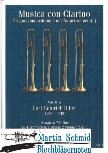 Product image of the product “Sonata à 7 C-Dur (4Trompeten.Pauken.2Violinen.Bc) (Collection Arne Thielemann) ”