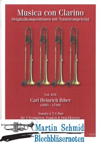 Product image of the product “Sonata à 7 C-Dur (4Trompeten.Pauken.Orgel/Klavier) (Collection Arne Thielemann) ”