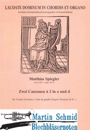 Product image of the product “Zwei Canzonen à 2 in a und b (Vl/Zink.Viola da gamba/Pos.Bc) ”