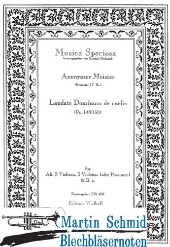 Product image of the product “Laudate Dominum de caelis (Alt.2Vl.2Violettae/Posaunen.Bc) ”