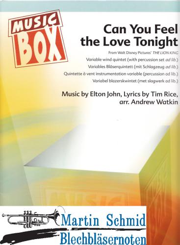 Product image of the product “Can You Feel the Love Tonight (variable Besetzung. Drum Set.Tambourine ad lib) ”
