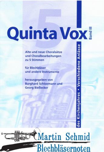 Artikelbild des Artikels “Quinta Vox Band 3 (2.Hälfte des Kirchenjahres/Verschiedene Anlässe) “