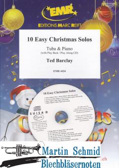 10 Easy Christmas Solos (Piano + Play-Along-CD)(Tuba in C) 
