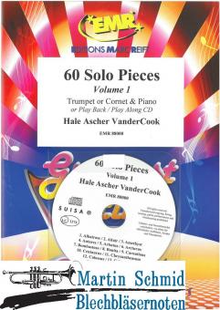 60 Solo Pieces Vol.1 (& Piano + Play Back / Play Along CD or MP3 (Download)) (Neuheit Trompete) 