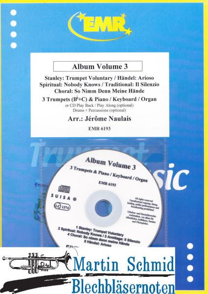 Product image 1 of the product “Album Volum 3 (3 Trumpets (Bb+C) & Piano/Keyboard/Organ or CD Play Back/Play Along(optional) Drums+Percussion(optional)) ”