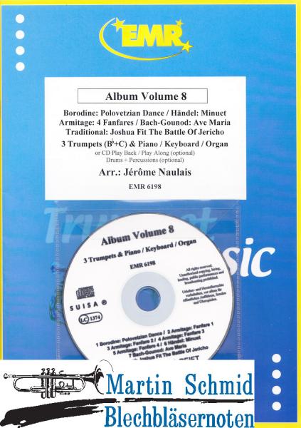 Product image 1 of the product “Album Volum 8 (3 Trumpets (Bb+C) & Piano/Keyboard/Organ or CD Play Back/Play Along(optional) Drums+Percussion(optional)) ”