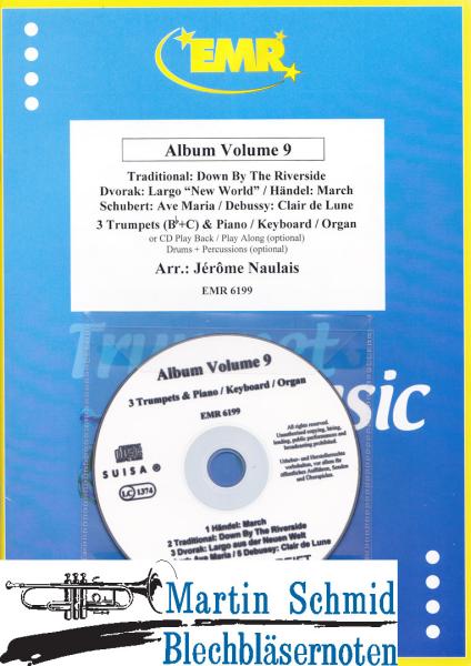 Product image 1 of the product “Album Volum 9 (3 Trumpets (Bb+C) & Piano/Keyboard/Organ or CD Play Back/Play Along(optional) Drums+Percussion(optional)) ”