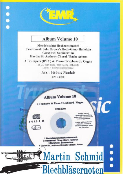 Product image 1 of the product “Album Volum 10 (3 Trumpets (Bb+C) & Piano/Keyboard/Organ or CD Play Back/Play Along(optional) Drums+Percussion(optional)) ”