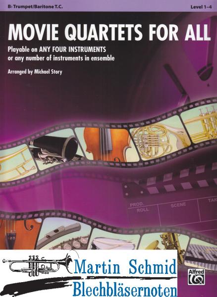 Product image 1 of the product “Movie Quartet For All (Solostimme Trompete/Tenorhorn - kombinierbar mit anderen Instrumenten) ”