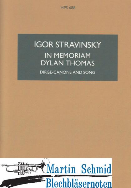 Product image 1 of the product “In memoriam Dylan Thomas für Tenor, Streichquartett und vier Posaunen Study Score ”