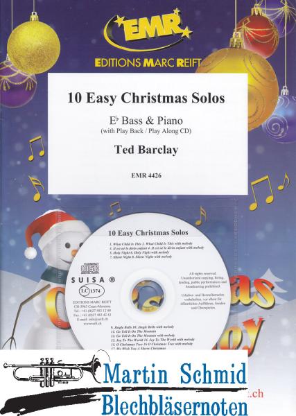Product image 1 of the product “10 Easy Christmas Solos (Piano + Play-Along-CD)(Tuba in Eb) ”