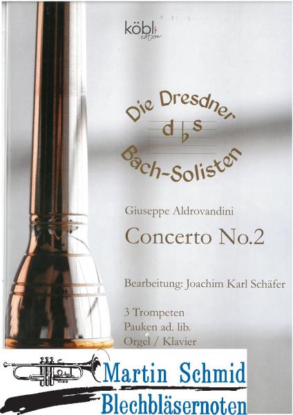Product image 1 of the product “Concerto No. 2 (3 Trompeten in D und Orgel / Klavier (Pauken ad libitum) ”