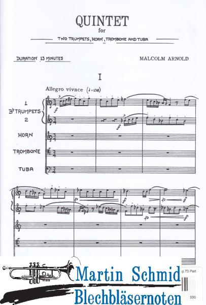 Artikelbild 1 des Artikels “Quintet for Brass op.73 (Partitur) “