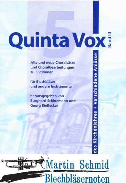 Artikelbild 1 des Artikels “Quinta Vox Band 3 (2.Hälfte des Kirchenjahres/Verschiedene Anlässe) “