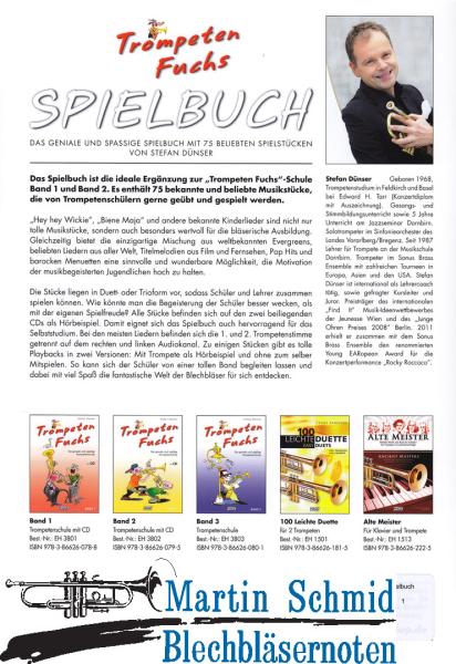 Product image of the product “Trompeten Fuchs Spielbuch (2 CDs)(mit dem Spielbuch für Posaune kombinierbar) ”