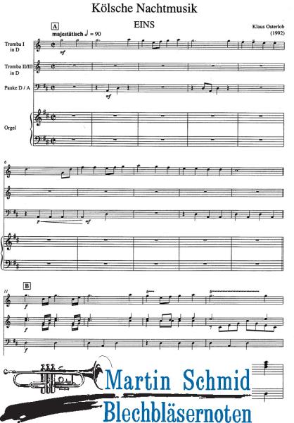 Product image of the product “Kölsche Nachtmusik (3NaturTrp.FlgHr.2Trp in B BassPos.Pk.Orgel) ”