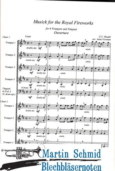 Product image of the product “Music for the Royal Fireworks (3-8 Trompeten + Pauken) ”