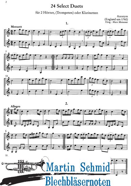 Product image of the product “24 Select Duets (2Trompeten/2Hörner)(Alta Musica) ”