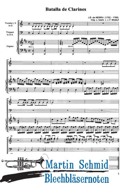 Product image of the product “Batalla de Clarines (2(Natur)-Trompeten in D.Pauken.Orgel)(Alta Musica) ”