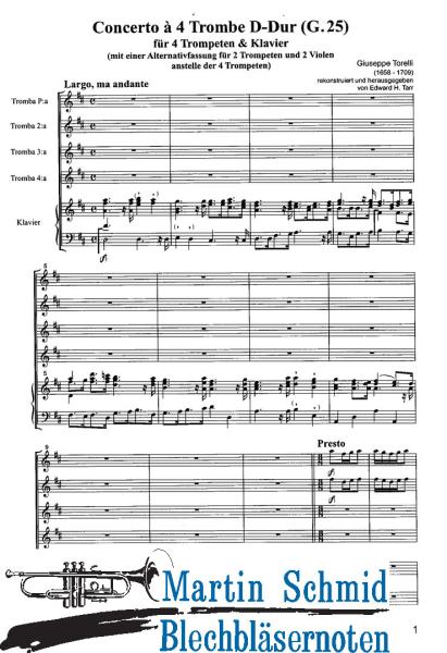 Product image of the product “Concerto á 4 Trombe D-Dur (G.25) (Edward Tarr Collection) ”