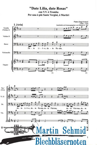 Artikelbild des Artikels “Date Lilia, date Rosas - Kantate (Bass.Trompete.Violine.Violoncello.Bc) (Edward Tarr Collection) “