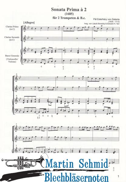 Artikelbild des Artikels “Sonata Prima/Sonata Secunda à 2 (2 Trompeten und Bc.) (Edward Tarr Collection) “