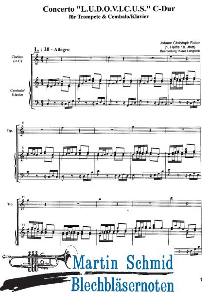 Artikelbild des Artikels “Concerto L.U.D.O.V.I.C.U.S. C-Dur (Trompete.Klavier/Cembalo) “