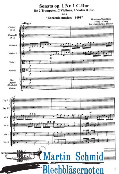 Artikelbild des Artikels “Sonata op.1 Nr.1 C-Dur (2Trompeten.2Violinen.2Violen.Bc) “