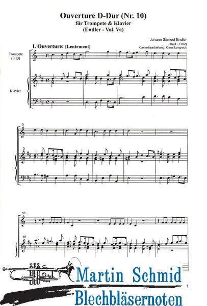 Product image of the product “Overture D-Dur Nr.10 (Endler Vol.V a) ”