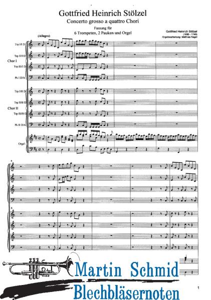 Artikelbild des Artikels “Concerto grosso à 4 chori D-Dur (6 Trompeten, 2 Pauken und Orgel; 5 Trompeten, Pauke und Orgel) “