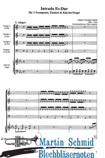 Product image of the product “Intrada Es-Dur (3Trompeten.Pauken.Klavier/Orgel) ”