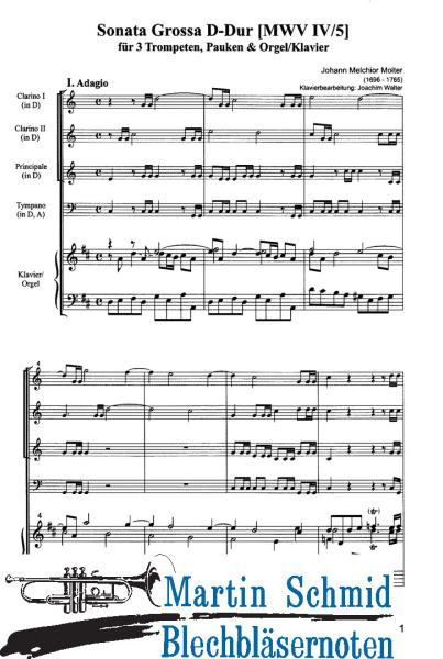 Product image of the product “Sonata Grossa D-Dur für 3 Trompeten, Pauken & Orgel/Klavier ”