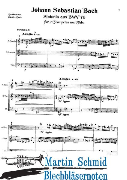 Product image of the product “Sinfonia aus BWV 76 (PiccTrp.D-Trp.Tu) ”