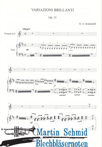 Product image of the product “Variazioni Brillanti op.13 (Originalwerk für Klappentrompete in D)(Trp in D/C/Bb) ”