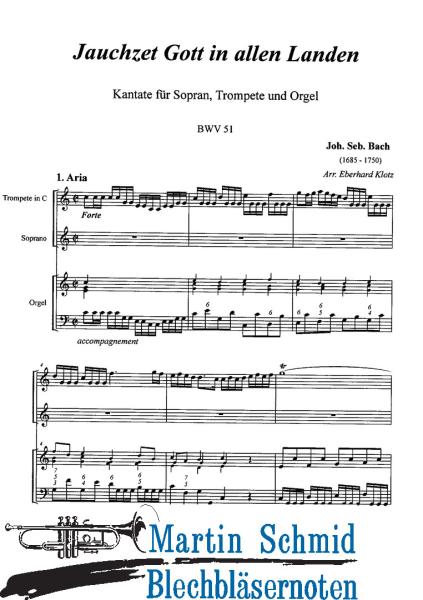 Artikelbild des Artikels “Jauchzet Gott in allen Landen (Kantate für Sopran, Trompete und Orgel) “