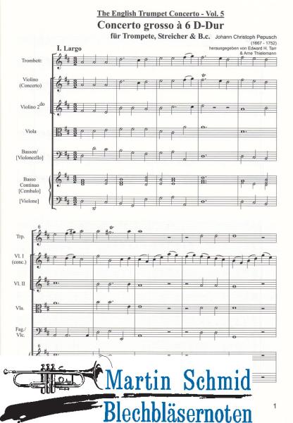 Artikelbild des Artikels “Concerto grosso à 6 D-Dur (Trompete.Streicher.Bc) (Edward Tarr Collection) “