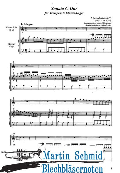 Product image of the product “Sonata C-Dur für Trompete & Klavier/Orgel (Collection Arne Thielemann) ”