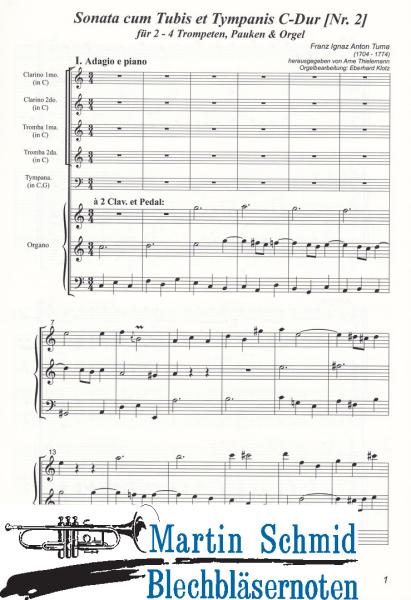 Product image of the product “Sonata cum Tubis et Tympanis C-Dur (Nr.2)(2-4 Trompeten.Pauke.Orgel) (Collection Arne Thielemann) ”