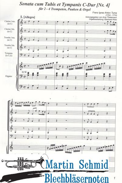 Product image of the product “Sonata cum Tubis et Tympanis C-Dur (Nr.3)(2-4 Trompeten.Pauken.Orgel) (Collection Arne Thielemann) ”