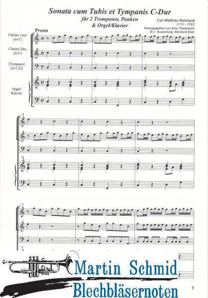 Product image of the product “Sonata cum Tubis et Tympanis C-Dur (2Trompeten.Pauken.Klavier/Orgel) (Collection Arne Thielemann) ”