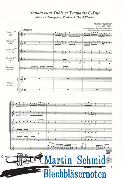 Product image of the product “Sonata cum Tubis et Tympanis C-Dur (2-4 Trompeten.Pauken.Orgel/Klavier) (Collection Arne Thielemann) ”
