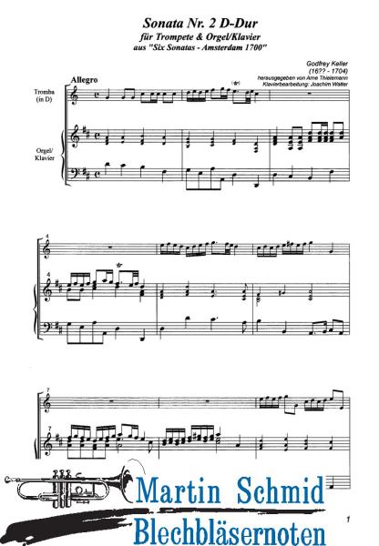 Product image of the product “Sonata Nr.2 D-Dur (Trompete.Klavier/Orgel) (Sonate e sinfonie con tromba sola) (Collection Arne Thielemann) ”